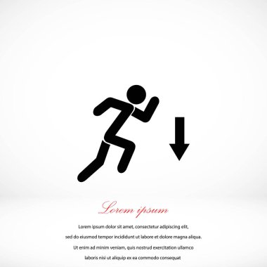 şekil adam ve yön ok simgesi