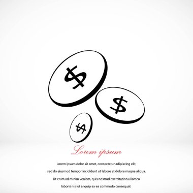 Düz para vektör simgesi 