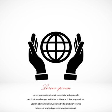 El ele tutuşan dünya - vektör simgesi