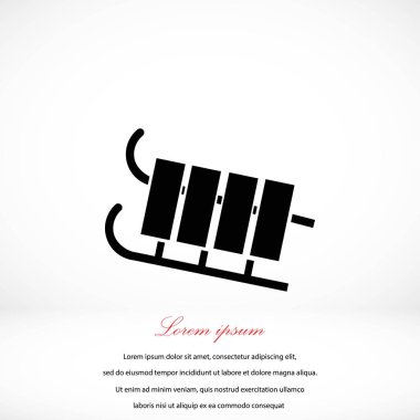 atlı kızak simge vektör