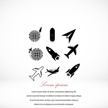 Dünya ve roketler simgesi