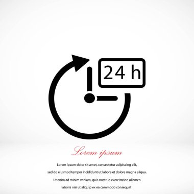 24 saat simge vektör