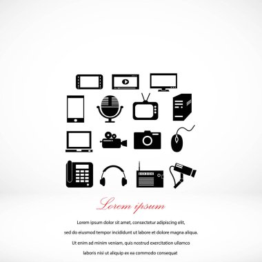 serisi simge seti ve mobil cihazlar.