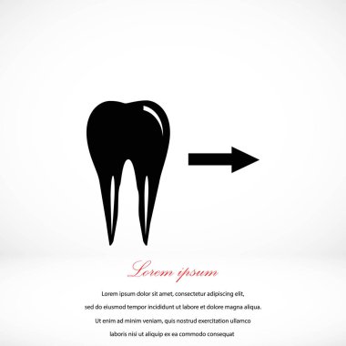 Diş yönü gösterir. simge. vektör