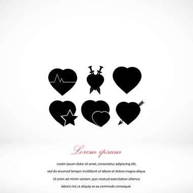 Kalpler simgeler vektör