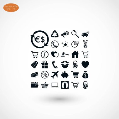 alışveriş simgeler vektör