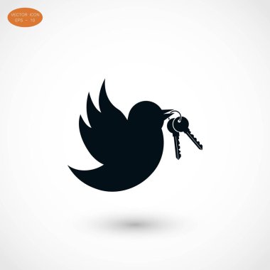  Tuşları simgesi olan kuş