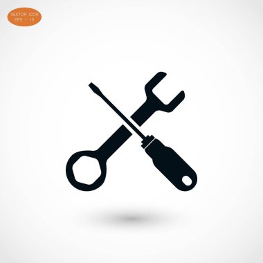 tornavida ve anahtar simgesi