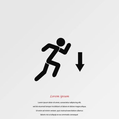 şekil adam ve yön ok simgesi