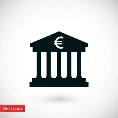 Euro banka vektör simgesi