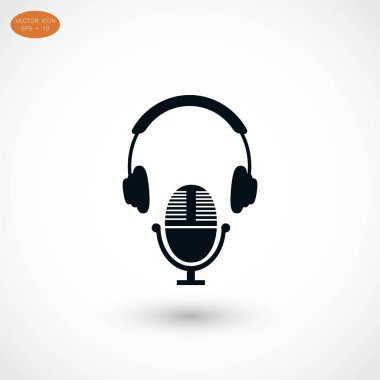  kulaklık ve mikrofon simgesi