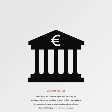 Euro banka vektör simgesi