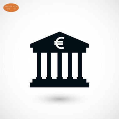 Euro banka vektör simgesi
