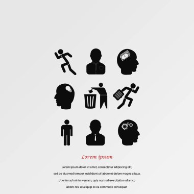 siyah çalışma işadamı simgesi