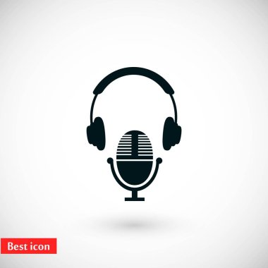  kulaklık ve mikrofon simgesi