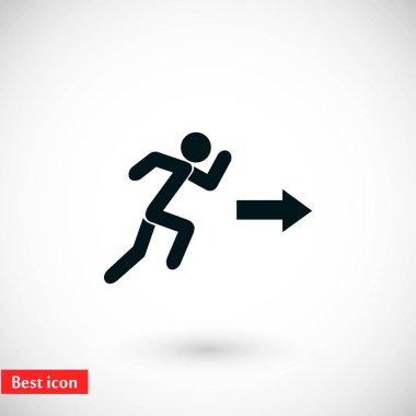  çalışan adam şekil ve yön ok simgesi