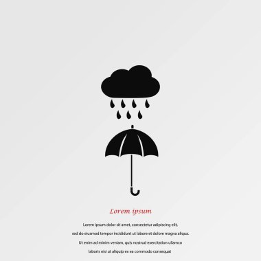 bulut ve şemsiye simgesi