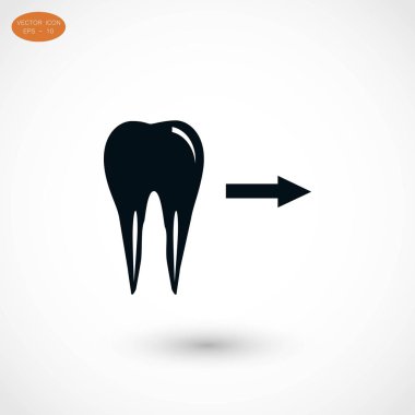 Diş yönü gösterir. simge. vektör