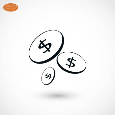 Düz para vektör simgesi 