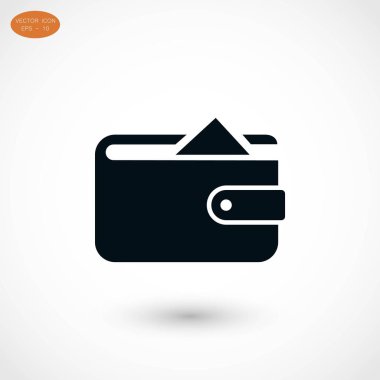 Düz uzun gölge cüzdan simgesi