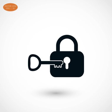 Kilit ve anahtar vektör simgesi