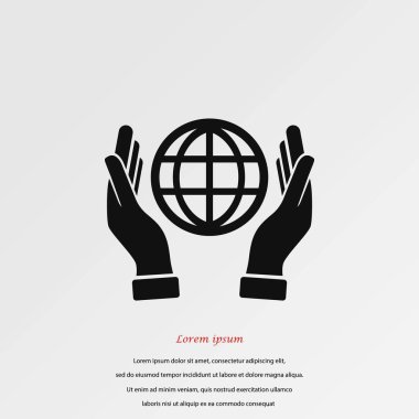 El ele tutuşan dünya - vektör simgesi