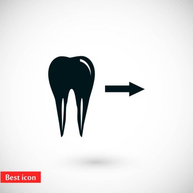 Diş yönü gösterir. simge. vektör