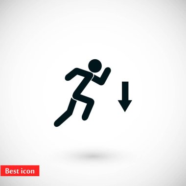 şekil adam ve yön ok simgesi