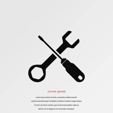 tornavida ve anahtar simgesi