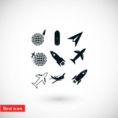 Dünya ve roketler simgesi