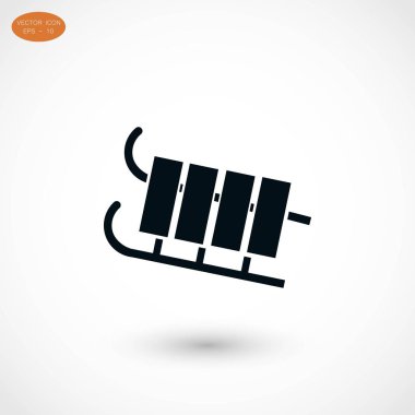 atlı kızak simge vektör