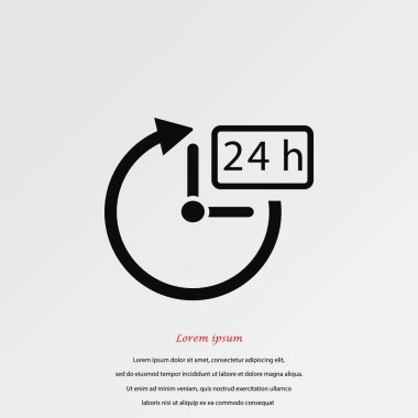 24 saat simge vektör