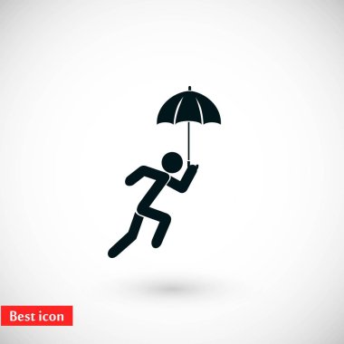 Bir şemsiye simgesi olan bir kişi