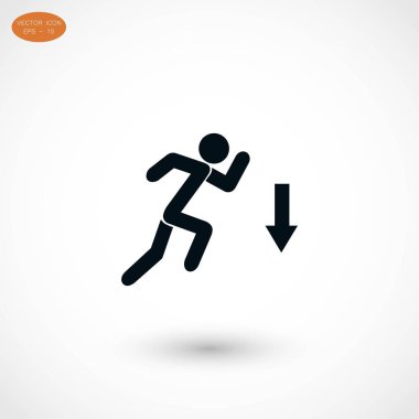 şekil adam ve yön ok simgesi