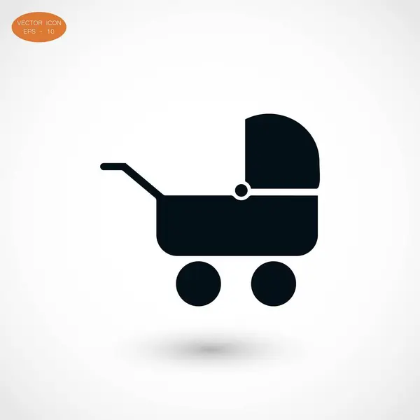 Icon-Vektor für Kinderwagen — Stockvektor