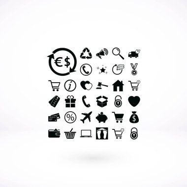 alışveriş simgeler vektör