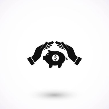 Kaydetme, kumbara vektör simgesi