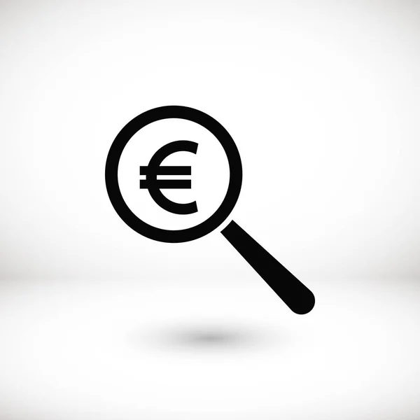 Pesquisa ícone de euro money — Vetor de Stock