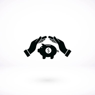 Kaydetme, kumbara vektör simgesi