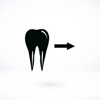 Diş yönü gösterir. simge. vektör