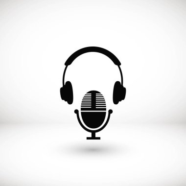  kulaklık ve mikrofon simgesi