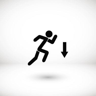 şekil adam ve yön ok simgesi