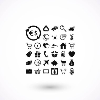 alışveriş simgeler vektör