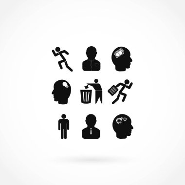 siyah çalışma işadamı simgesi