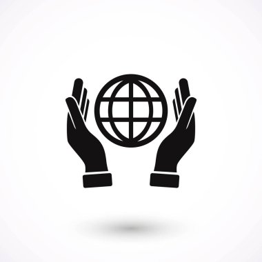 El ele tutuşan dünya - vektör simgesi