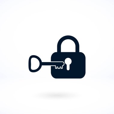 Kilit ve anahtar vektör simgesi