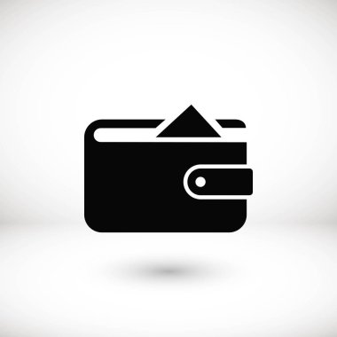 Düz uzun gölge cüzdan simgesi