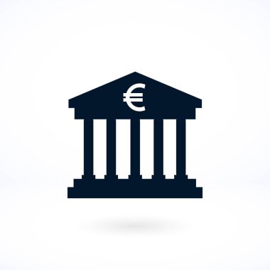 Euro banka vektör simgesi