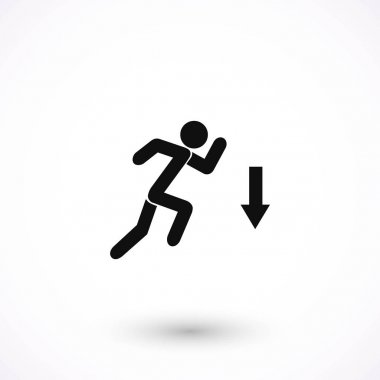 şekil adam ve yön ok simgesi