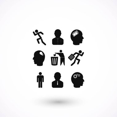 siyah çalışma işadamı simgesi